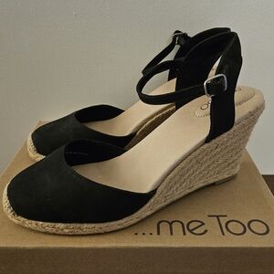Me Too Bethany Black Espadrille Wedges